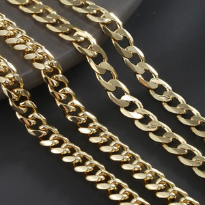 เครื่องประดับทองแดงสำหรับผู้ชายและผู้หญิงเทรนด์ฮิปฮอปชุบทองแบบคลาสสิกโซ่ฟิกาโรชิกแบบหนาแบบคิวบา - Product Image 1