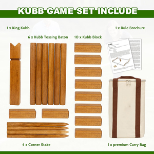 Jeu de Kubb en bois de caoutchouc avec sac de transport, <span class=keywords><strong>échecs</strong></span> vikings géants à lancer en plein air pour enfants et <span class=keywords><strong>d</strong></span>ébutants - Product Image 4