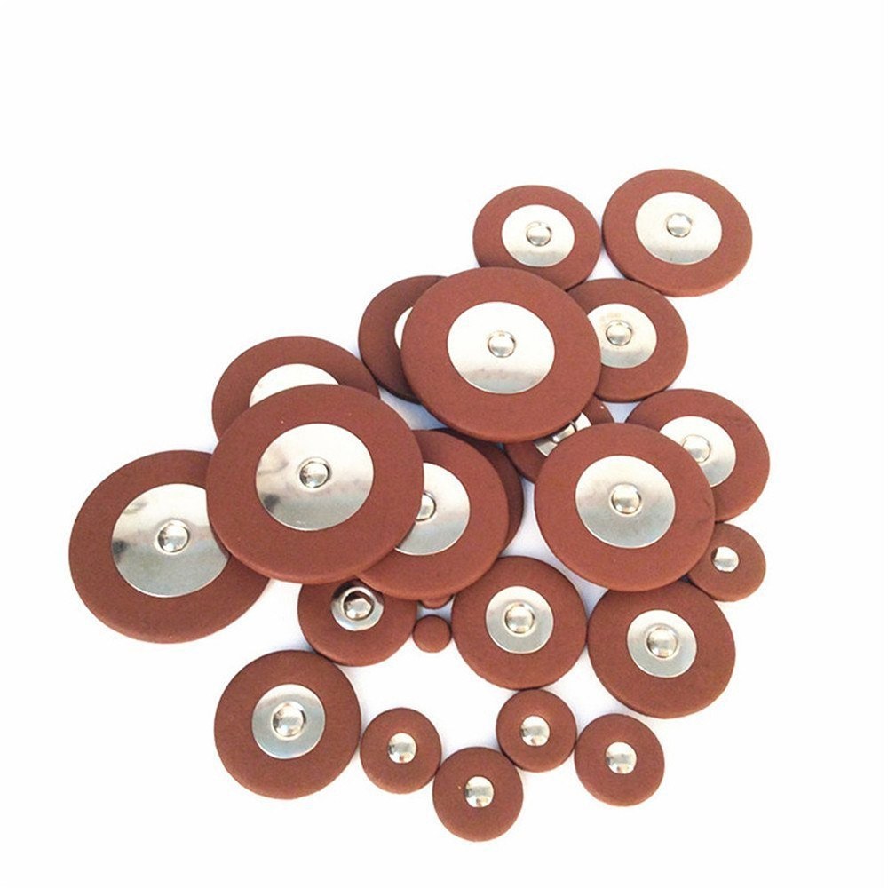 Lot De 9 Tampons De Bouton De Saxophone Noir Et Blanc - Accessoires De Remplacement Pour Saxophone Soprano, Alto, Ténor - 3 Tailles