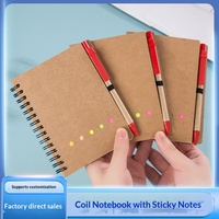 Carnets en papier kraft à spirale, blocs-notes et notes autocollantes en gros, personnalisables avec impression de logo pour cadeaux promotionnels