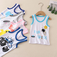Débardeur d'Été Décontracté pour Bébés Garçons et Filles, Fines Bretelles en Coton avec Motif Dessin Animé, 100% Coton