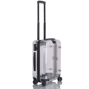 Transparent Carry-On Suitcase 20 Inch Lightweight Trolley Case <b>With</b> Combination <b>Lock</b> For Men - Product Image 3