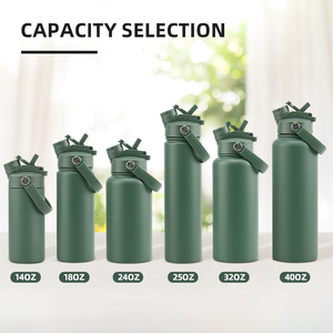 Botella de Agua Infantil de 14 oz, Mini Termo de Acero Inoxidable Aislado con Tapa de Paja para Niños Pequeños, Preescolares y Escolares, Botella con Logotipo Personalizado - Product Image 4