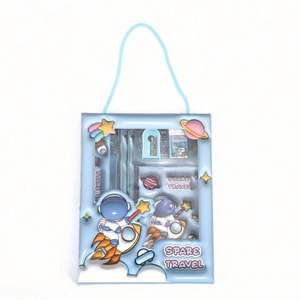 Vente en gros d'usine, stylos à gel en plastique vert personnalisés pour Noël, fournitures scolaires, coffret cadeau pour enfants, ensemble de papeterie pour enfants - Product Image 1