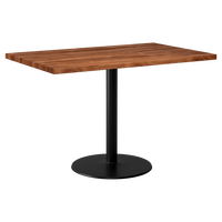 Table de restaurant en bois de rue haute qualité pied croisé en acier noir 80x80