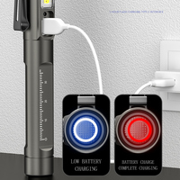 Kualitas tinggi 3 sumber cahaya pena Mini lampu Built-in baterai tipe-c multifungsi pena medis senter skala senter luar ruangan
