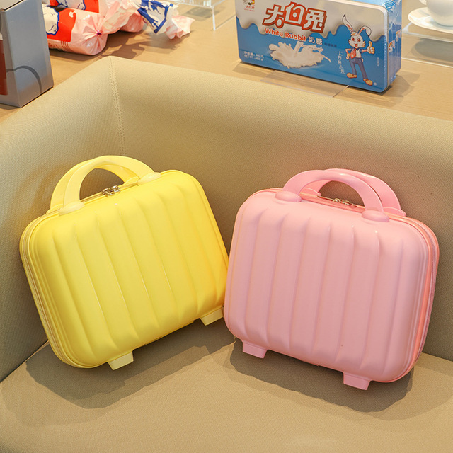 Portable Mini Hard Shell Travel Makeup Case Cute Fashion Waterproof PP Colorful 12inch Handbag Storage Zipper Cosmetic Box