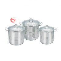Casserole à induction de grande capacité à fond en acier inoxydable avec couvercle en verre Batterie de cuisine pour hôtel
