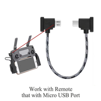 Câble OTG Micro USB Type C à angle droit pour télécommande de drone DJI, Type C IOS 5A, charge rapide, nylon, Mavic Mini Air Spark