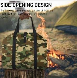 Free Sample Factory price Firewood Carrier Leather <b>Log</b> Carrier Bulk Storage Wood <b>Fireplace</b> Canvas Waxed <b>Holder</b> Bags - Product Image 6