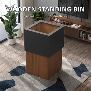 <span class=keywords><strong>ถัง</strong></span><span class=keywords><strong>ขยะ</strong></span>ไม้เนื้อแข็งวอลนัทสีดำ ดีไซน์หรูหรา สำหรับห้องนั่งเล่น ห้องนอน หรือสำนักงาน - Product Image 2
