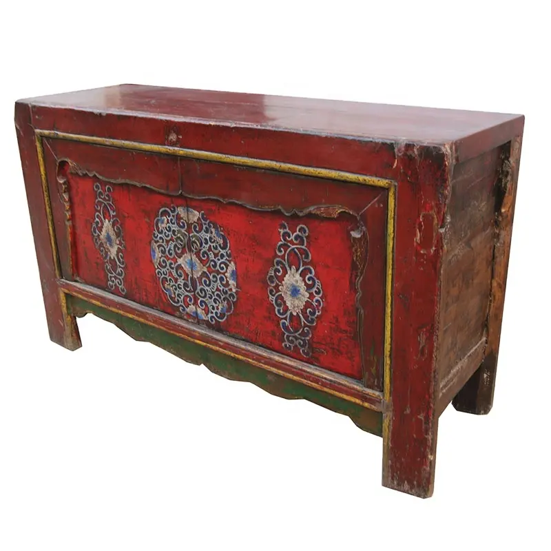 China style wholesale antique Mongolian distressed hand-painted vintage furniture