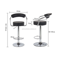 Tabouret de bar pivotant Viral SYT Wrap avec accoudoirs pour laboratoire de mixologie, hauteur de siège de 60 à 80 cm, chaises de bar pour lounge nocturne