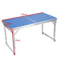 Table de camping pliable portable à hauteur réglable, tube carré en aluminium, mobilier d'extérieur moderne, design personnalisable, voyage, 60 kg