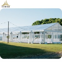 Grande tente de réception transparente avec toit clair, tente extensible transparente 20x20 pour événements, fêtes et mariages, à vendre