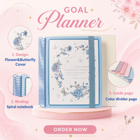 Cuaderno Espiral A4 con Hojas Sueltas y Diseño Floral, Tapa Dura, 100 Hojas, con Laminado UV/Impresión Digital, Personalizable, para Regalo
