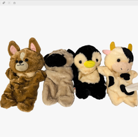 Nouvelles marionnettes à main en peluche d'animaux mignons : lapins, chiens, chiots, pingouins, vaches et chats