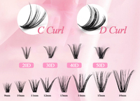 SP EYELASH Kit de Cils en Grappes DIY 3D Effet Vison Synthétique, Style Russe, 8-16mm, Courbure C D, Segments Pré-découpés, Extensions de Cils en Grappes Effilées
