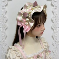 Bonnet BNT Lolita Fraise Fait Main, Style Mignon, Accessoire Cheveux, Décoration pour Costume Cosplay