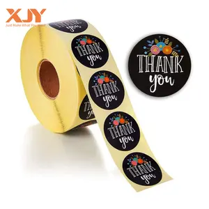 Amazon Hot Deals Custom Logo Printing 2inch 1inch Round Roll Thank You Stickers Rose Gold Foil Roll For Small Business