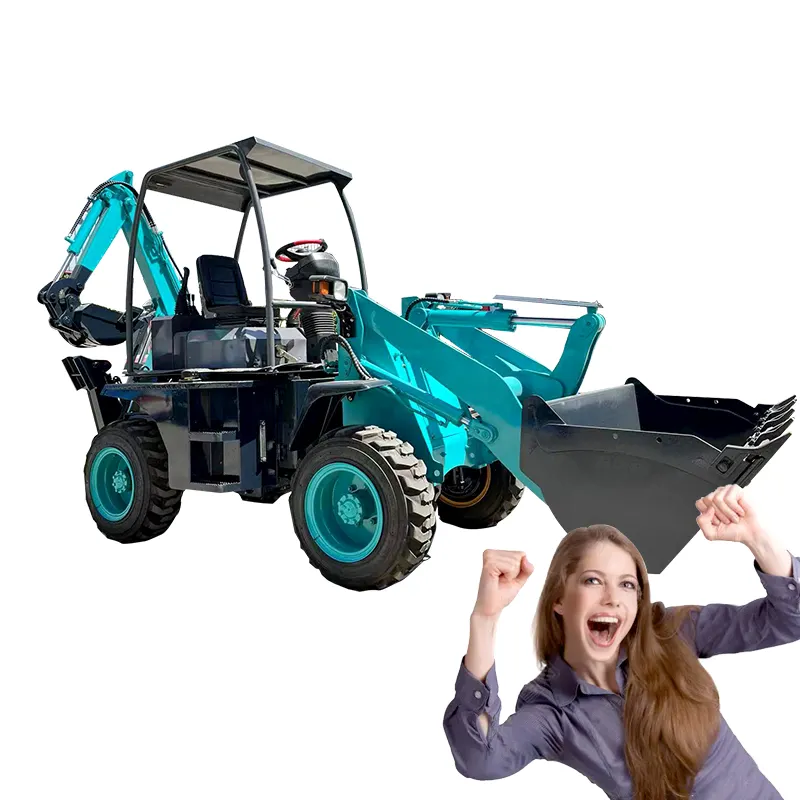 China 4X4 Wheel Drive 3ton Mini Loader Backhoe Loader Voor Verkopen 4wd Voor-En Eindlader In Usa