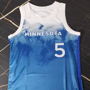 2024 nova camisa de basquete mais vendida para homens EUA Minnesota #5 Edwards camisa de basquete popular