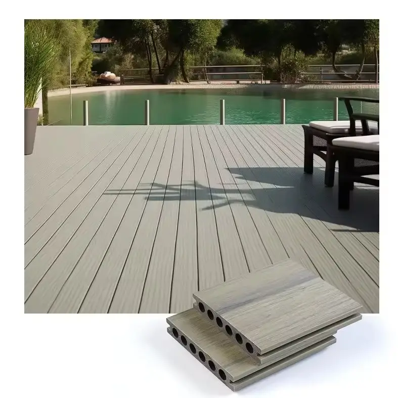 Impermeable antideslizante WPC suelo al aire libre 3D grabado WPC compuesto Decking para Gardin Patio terraza