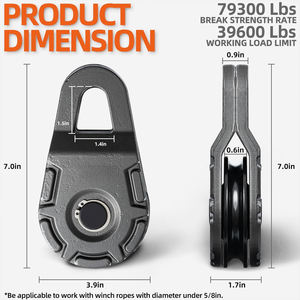AMBITION 단조 스내치 블록 익스트림 복구 윈치 풀리 시스템 18 톤 작업 부하 복구 액세서리 윈치 스내치 블록 - Product Image 5