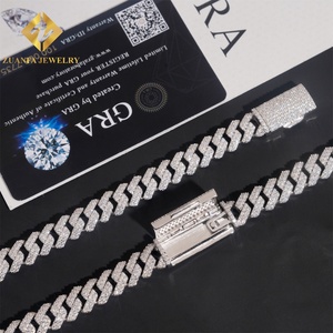 Dây chuyền kiểu Hip Hop thời trang, chất liệu bạc 925 Sterling, gắn đá Moissanite, kiểu dáng dây Cuban Link 10mm, đã qua kiểm định kim cương. - Product Image 6