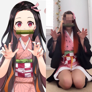 Cosplay disfraz Anime Kamado Nezuko <span class=keywords><strong>ropa</strong></span> uniforme conjunto Kamado Tanjirou reloj vestido fiesta disfraz - Product Image 2