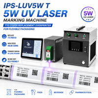 Imprimante laser TTO 5 Watt, machine de marquage laser UV, codeur de date et de numéro de série MFG EXP, IPS-LUV5W T