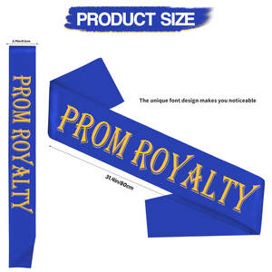 4 Stück Königsblaue Satin-Schärpen mit Goldglitter-Buchstaben für Abschlussfeiern in der Schule oder im Hochschulbereich - Product Image 2