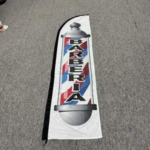 Bandera de Playa de 11 pies para <span class=keywords><strong>Barber</strong></span>ía, Bandera Rectangular con Asta de Pluma Recta, Banderas Promocionales Voladoras - Product Image 3