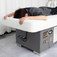 Table de massage et de soin en bois personnalisable, réglable, portable, haut de gamme, pour salon de beauté, spa et soins professionnels, OEM