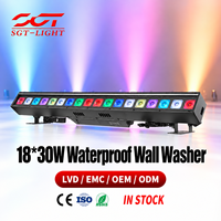Barre LED professionnelle étanche IP65 1830, projecteur mural haute puissance IP65 18*30W pour événements extérieurs et concerts