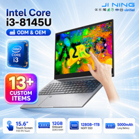 Ordinateur portable tactile 15,6 pouces, processeur i3-8145U de 8e génération, stockage SSD NGFF DDR3 16 Go/32 Go en option, Wi-Fi double bande, logo personnalisé disponible