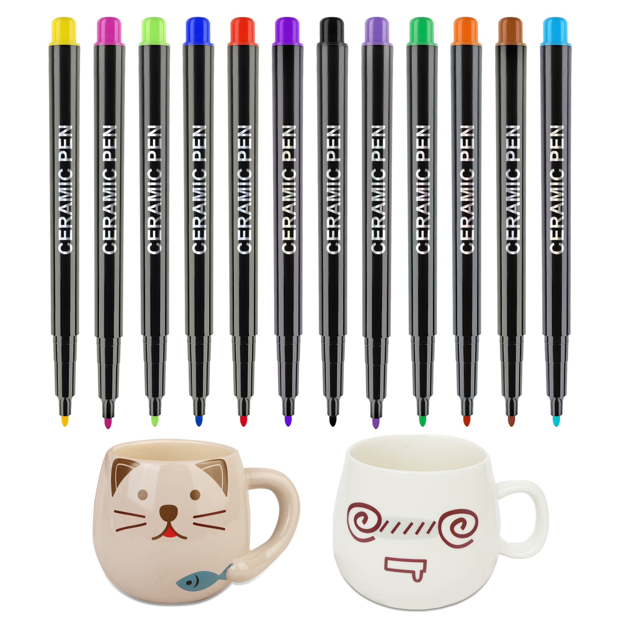 Pott'd Paintables Mugs Paint Set For Adults, Cup Painting Set For Beginners. Ceramic Painting Set Includes Cups, Paints, Brushes And Painting