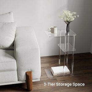 Étagère à livres moderne en acrylique, petite taille, <span class=keywords><strong>pour</strong></span> salon, <span class=keywords><strong>meuble</strong></span> de rangement latéral, étagère décorative <span class=keywords><strong>pour</strong></span> bureau à domicile - Product Image 6