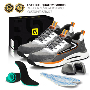 Stivali da Lavoro Casual da Uomo di Alta Qualità Nuove Scarpe Antinfortunistiche Industriali da Esterno con Punta in Acciaio per Uso Sportivo e in Fabbrica con Protezione Antiscivolo - Product Image 4