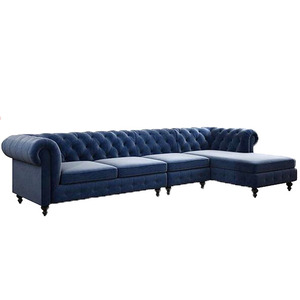 China Supplier Modular Modern Velvet Chesterfield <strong>Sofa</strong> 5 Seat L-shaped Fabric <strong>Corner</strong> <strong>Sofa</strong> - Product Image 4