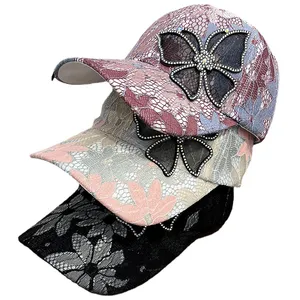 Özel tasarım yaz dantel ince tüm gelgit kap kadınlar nefes güneş taklidi kelebek sokak moda beyzbol şapkası