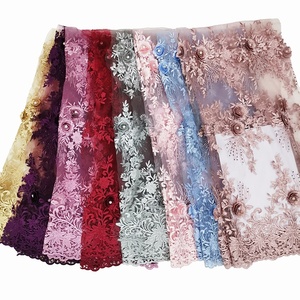 Vật Liệu Sang Trọng Chất Lượng Cao Vàng Pháp 3d Hoa Ren Thêu Vải - Product Image 6