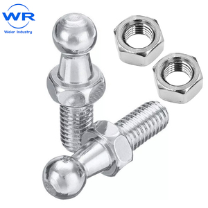 Boulon à tête sphérique en acier au carbone, écrou hexagonal, tige filetée zinguée pour vérin à gaz, quincaillerie automobile et industrielle - Product Image 1
