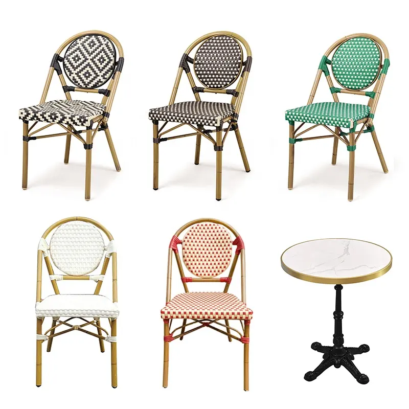 (SP-OC350) Outdoor Patio Meubels Franse Stijl Rotan Stoel Parijs Cafe Parijse Bistro Stoelen