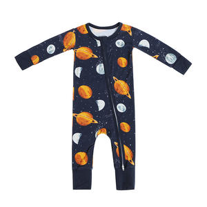 Pijamas <span class=keywords><strong>de</strong></span> bambú para bebés superventas con estampado <span class=keywords><strong>de</strong></span> talla grande, monos neutros para bebés, mono <span class=keywords><strong>de</strong></span> manga larga con cremallera <span class=keywords><strong>de</strong></span> bambú para recién nacidos - Product Image 2