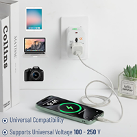 Adaptateur de voyage universel multi-prises électriques, adaptateur secteur international compact pour les prises américaines, européennes, britanniques, australiennes et indiennes