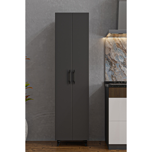 Meuble à chaussures moderne 7 étagères anthracite, armoire de rangement multifonctionnelle convertible pour la maison et l'hôtel, style bois MDF, fonction extensible - Product Image 4