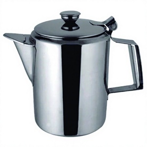 Cafetière en acier inoxydable de haute qualité avec poignée et couvercle forme unique Miroir Infuseur à thé pomme unique - Product Image 1