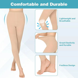 Collants de compression en nylon personnalisés gradués en usine de <span class=keywords><strong>classe</strong></span> <span class=keywords><strong>2</strong></span> sans pied 23-32 mmHg bas pour varices - Product Image 5