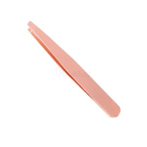 Kit de 4 pinces à épiler pour sourcils en or rose, en acier inoxydable, à pointe inclinée, plate et personnalisable avec logo, pour l'épilation des cils et des poils, ensemble d'outils de beauté - Product Image 4